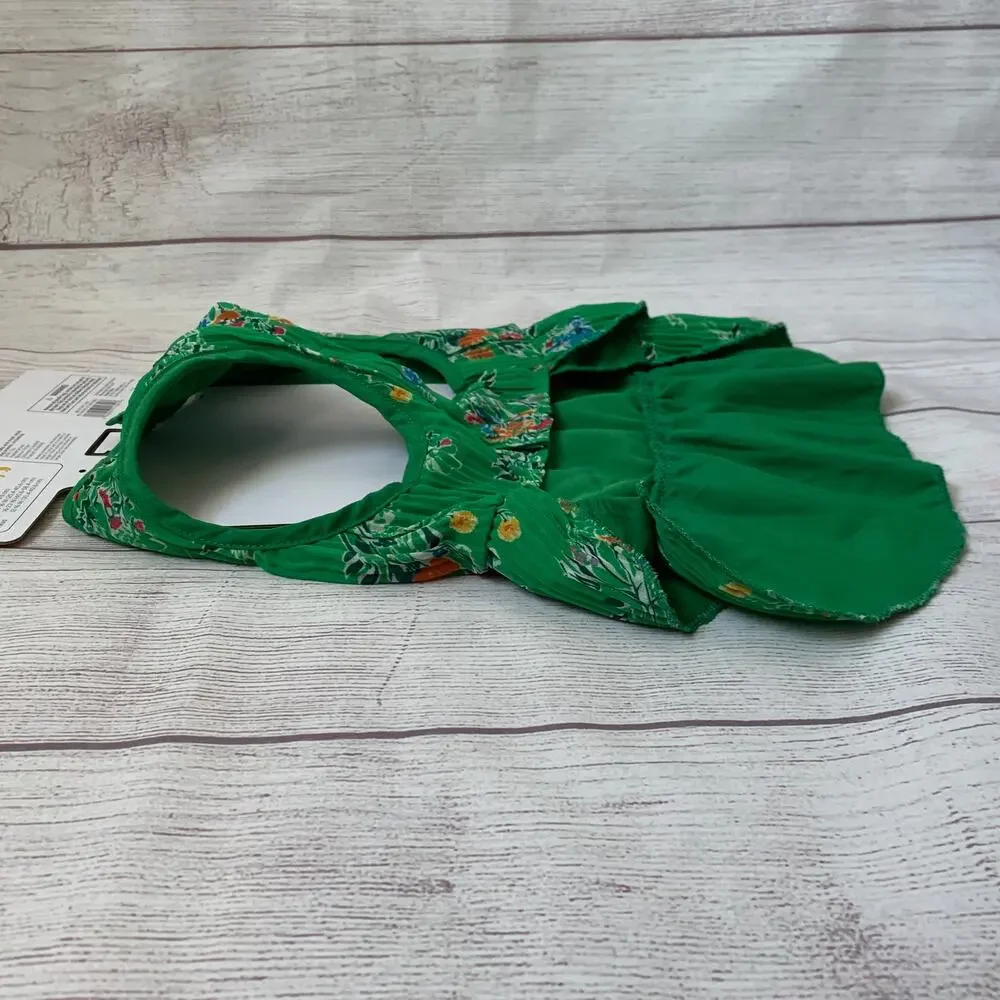 Boots & Barkley Green Floral Pet Dress Cat Dog Size Small Up to 20lbs